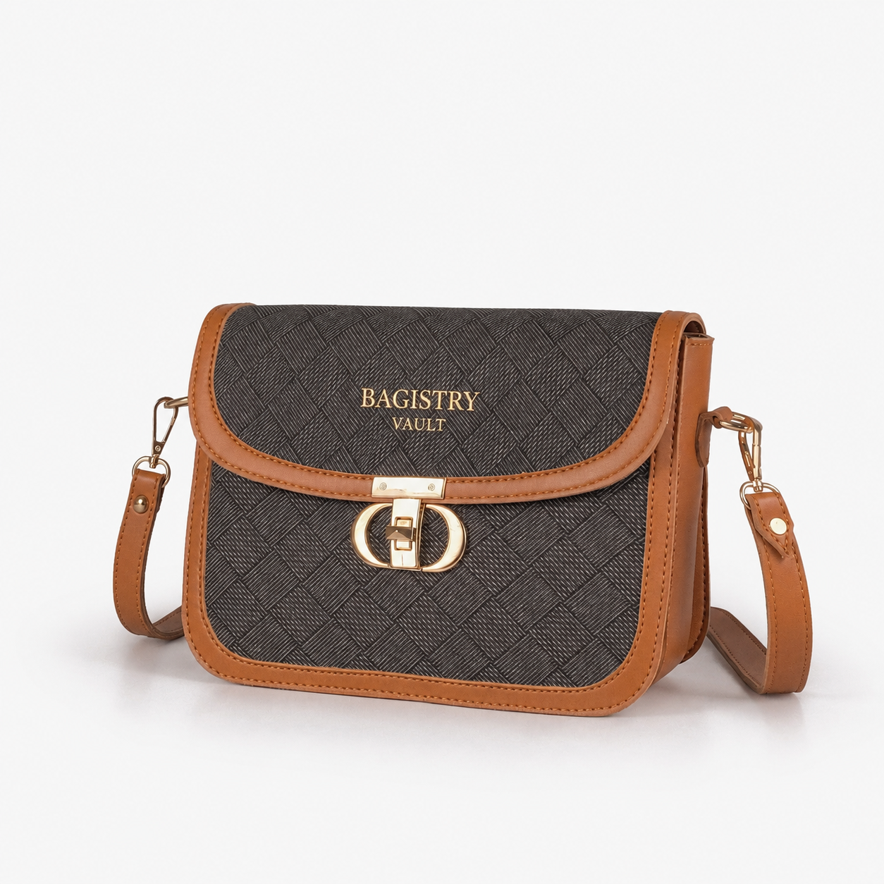 BV camel contrast cross-body bag for women