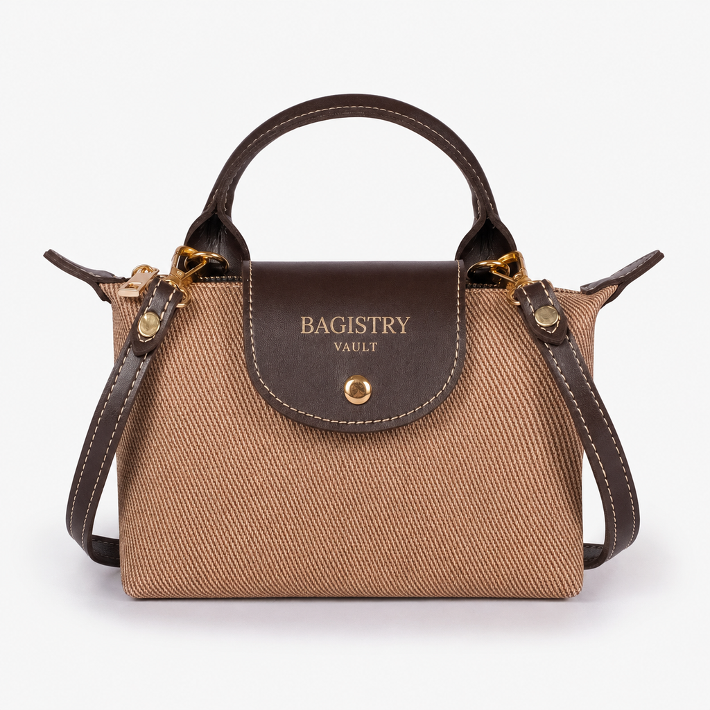 BV brown denim mini cross-body bag for women