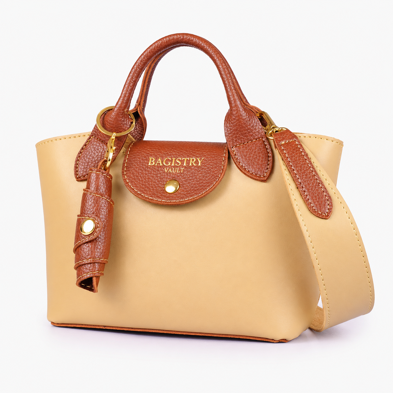 BV off-white mini top-handle tote bag for women