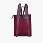 Burgundy suede adventure backpack