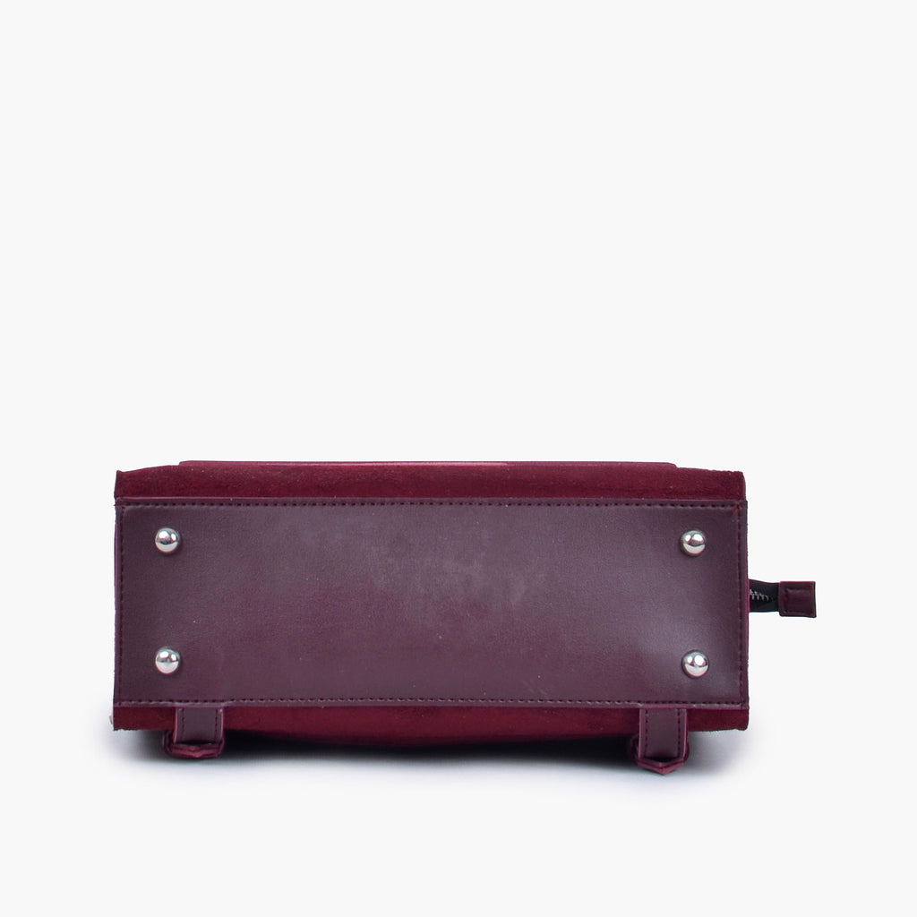 Burgundy suede adventure backpack