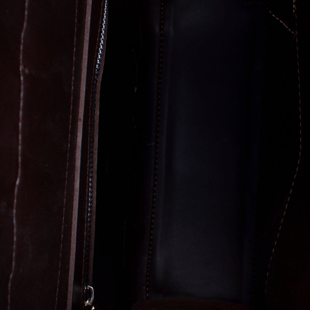 Dark brown suede adventure backpack