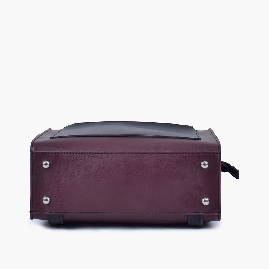 Burgundy and black adventure backpack