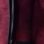 Burgundy and black adventure backpack