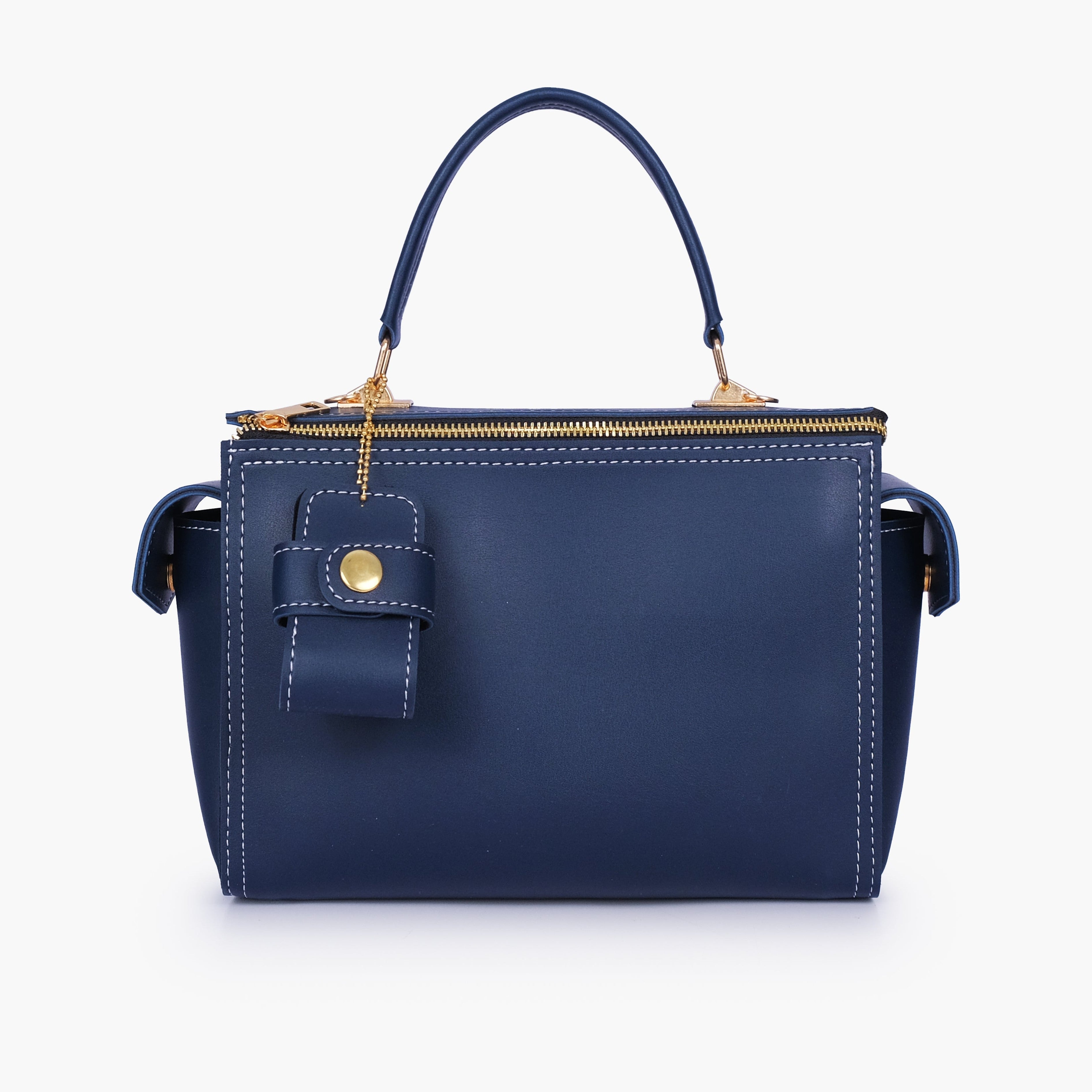 Blue bowling bag with top-handle