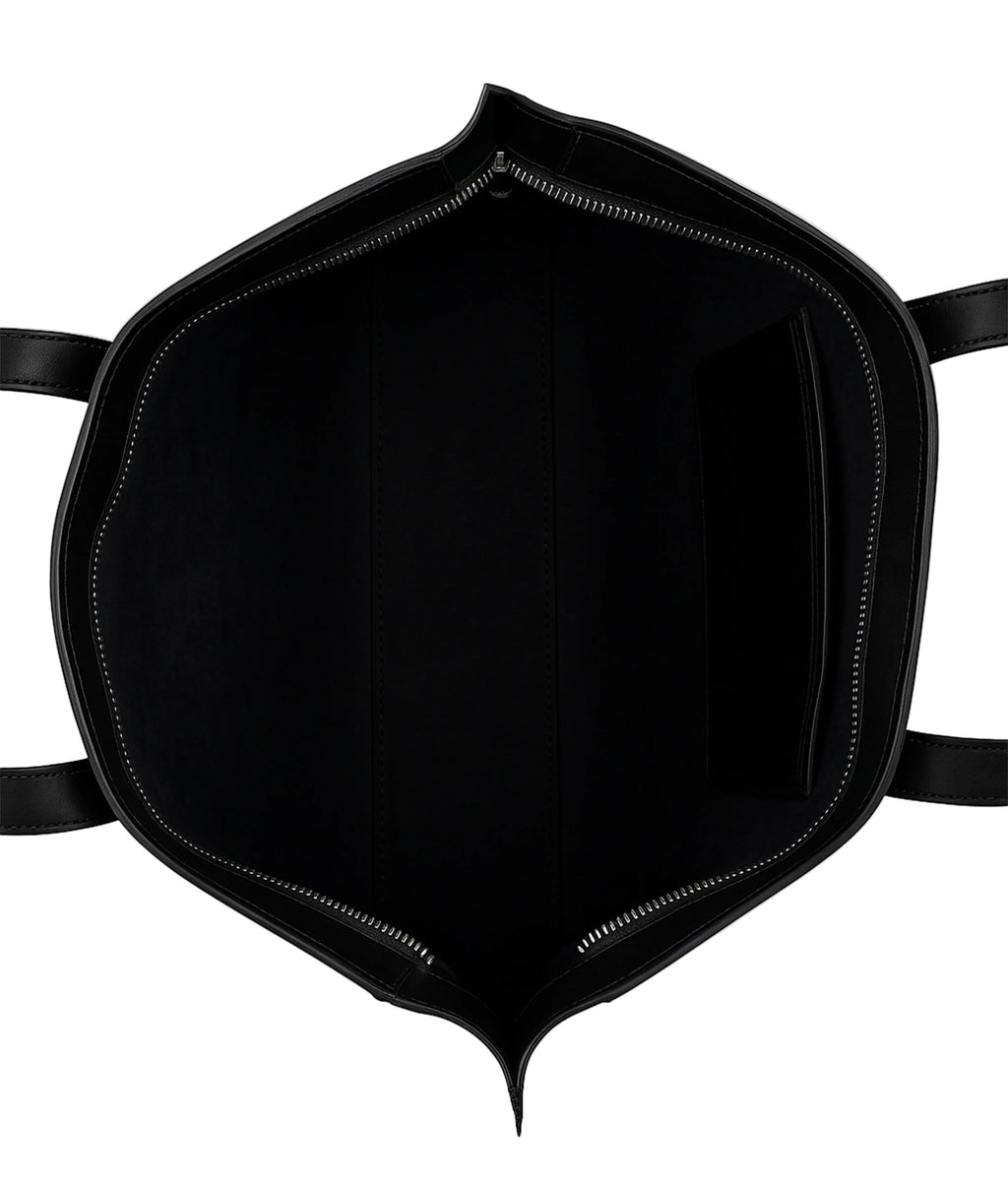 Black long handle tote bag