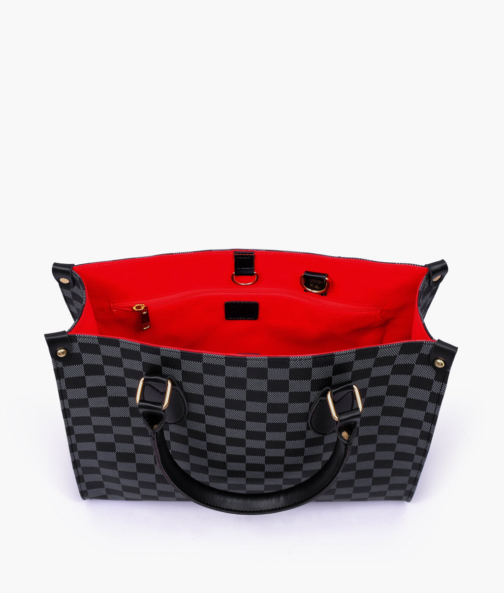 Black checkered everywear handbag
