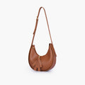 Brown crescent hobo bag