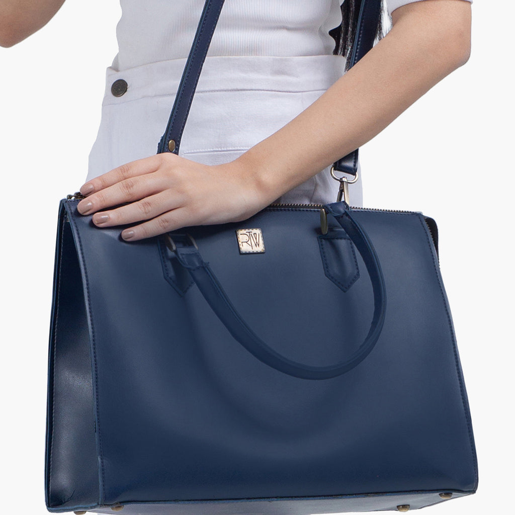 Blue workplace handbag