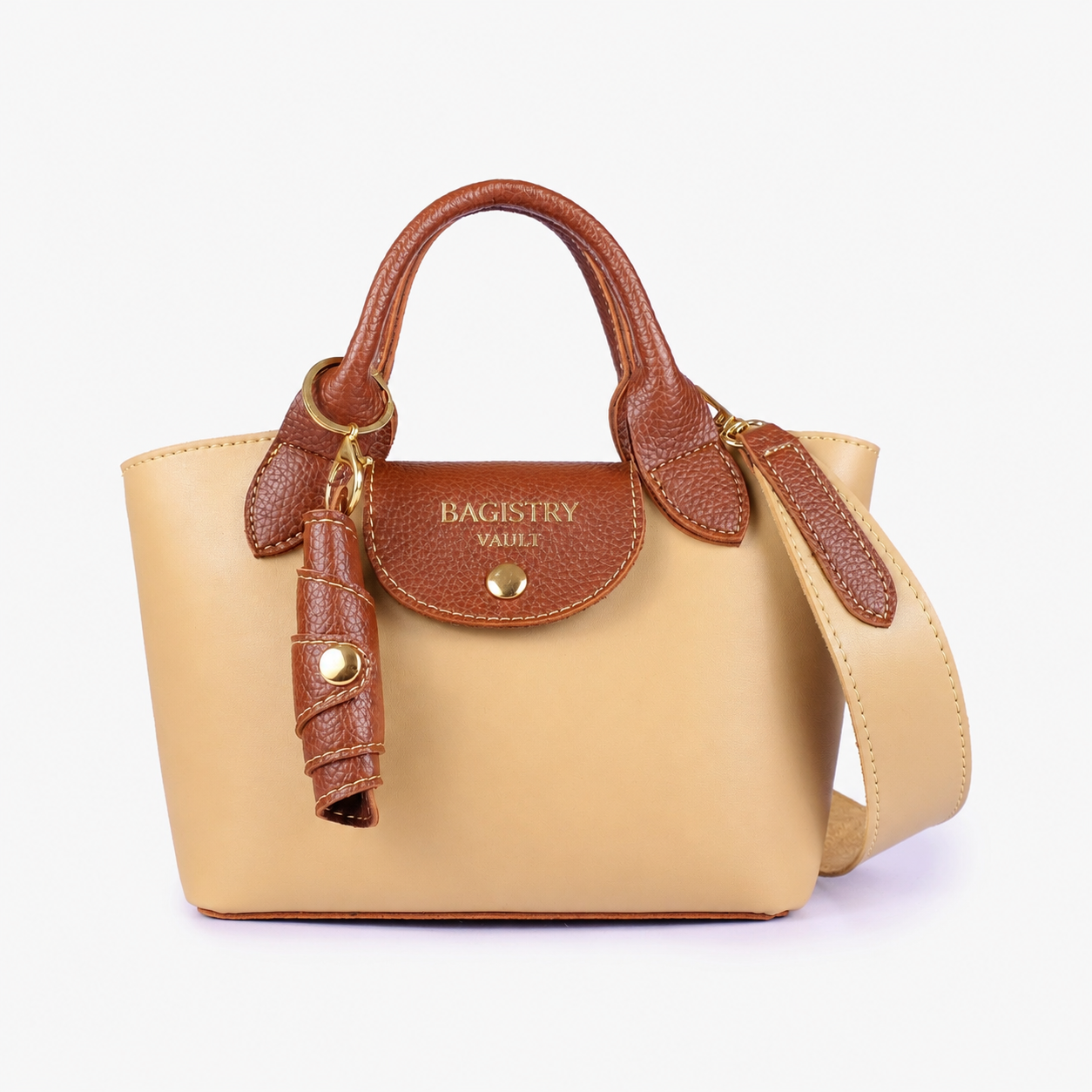 BV off-white mini top-handle tote bag for women