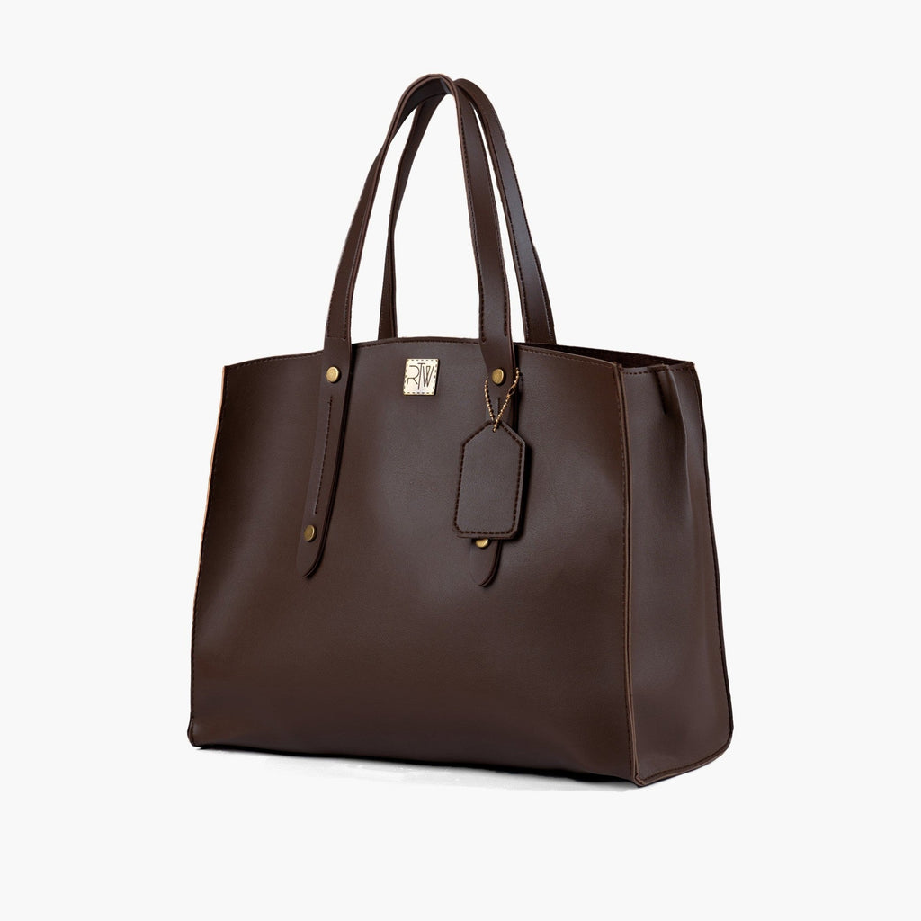 Dark brown multi compartment satchel bag