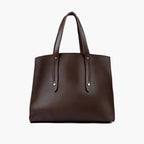 Dark brown multi compartment satchel bag