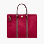 Burgundy suede laptop bag