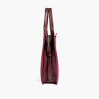Burgundy suede laptop bag