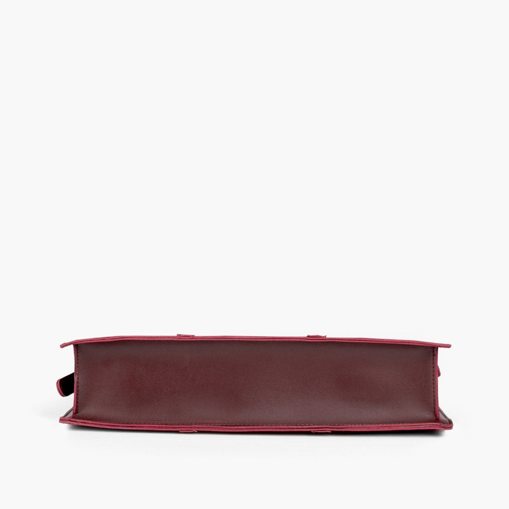 Burgundy suede laptop bag