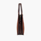 Dark brown suede laptop bag