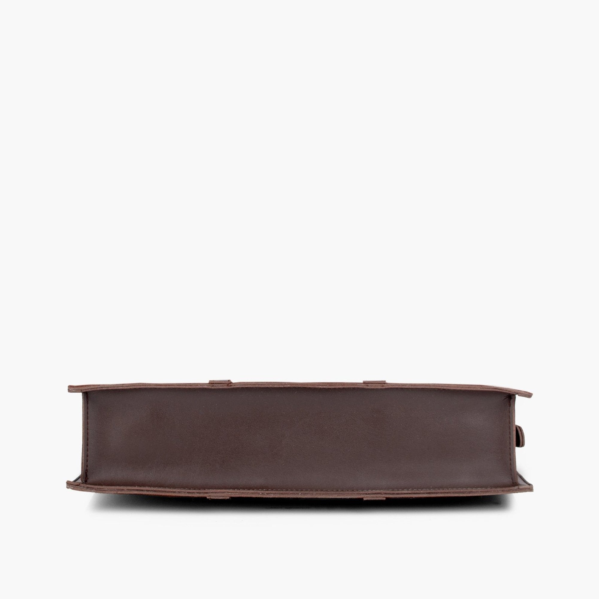 Dark brown suede laptop bag