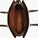 Dark brown suede laptop bag