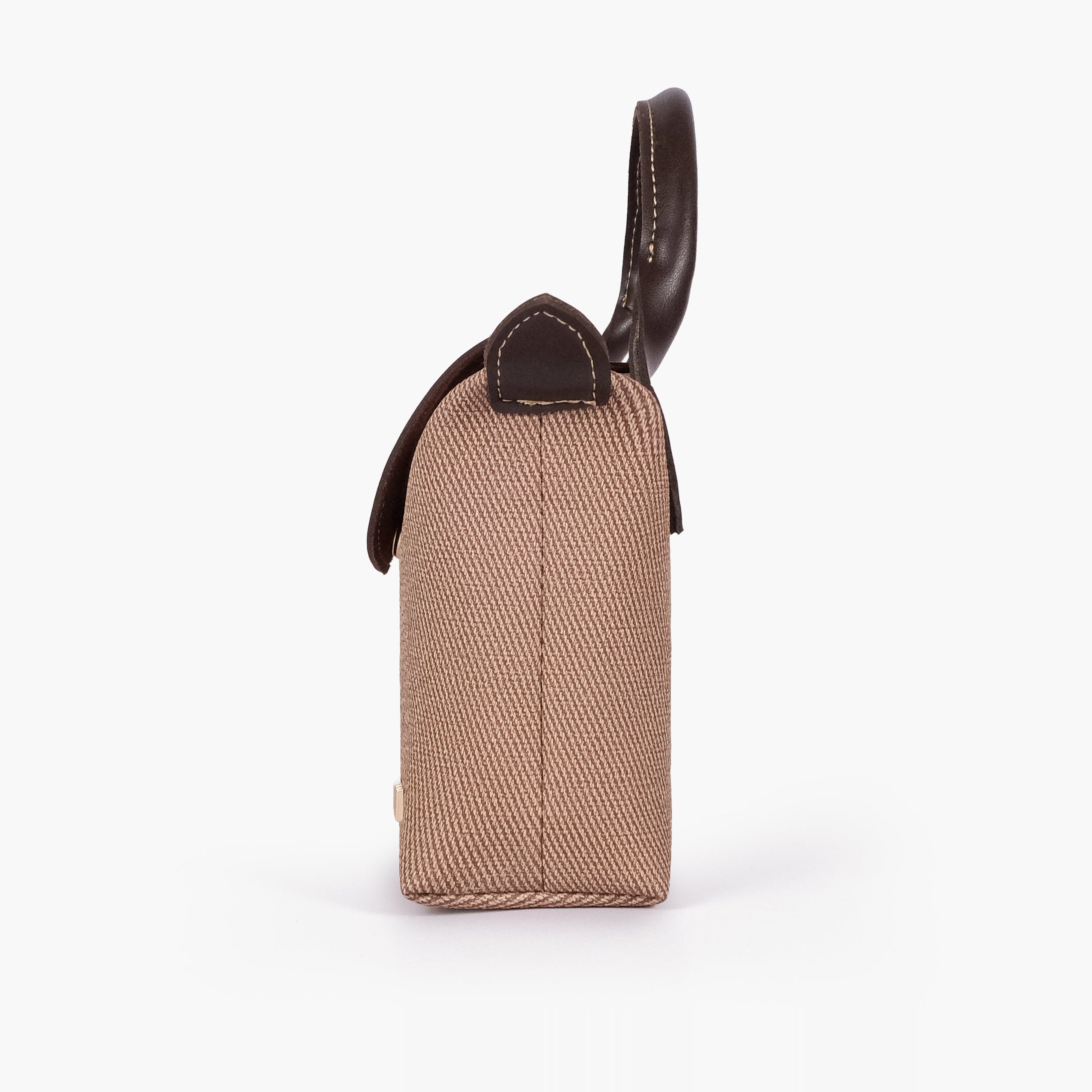 BV brown denim mini cross-body bag for women