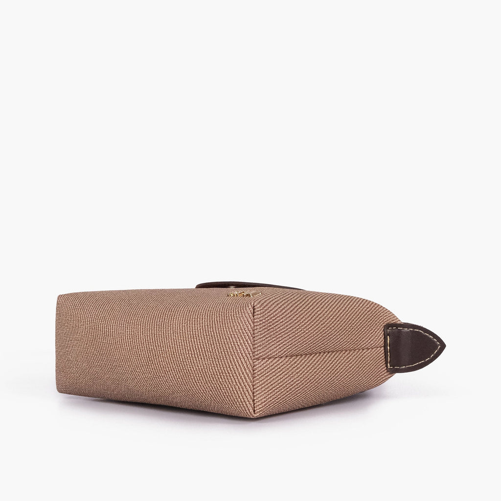 BV brown denim mini cross-body bag for women