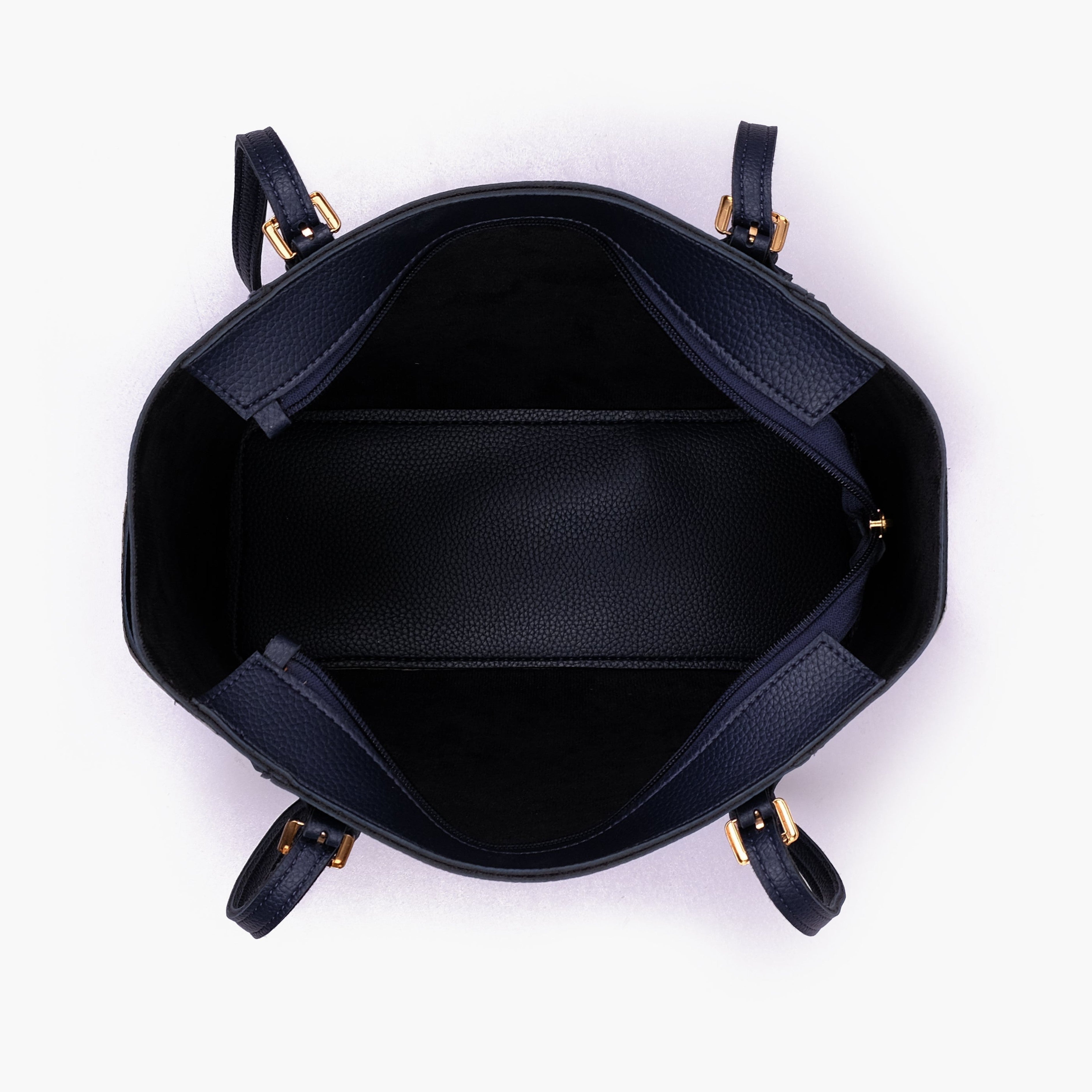 BV blue double pocket tote bag for women
