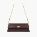 Dark brown elongated clutch bag