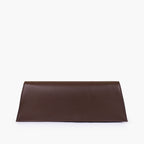Dark brown elongated clutch bag