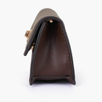 Dark brown elongated clutch bag