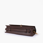 Dark brown elongated clutch bag