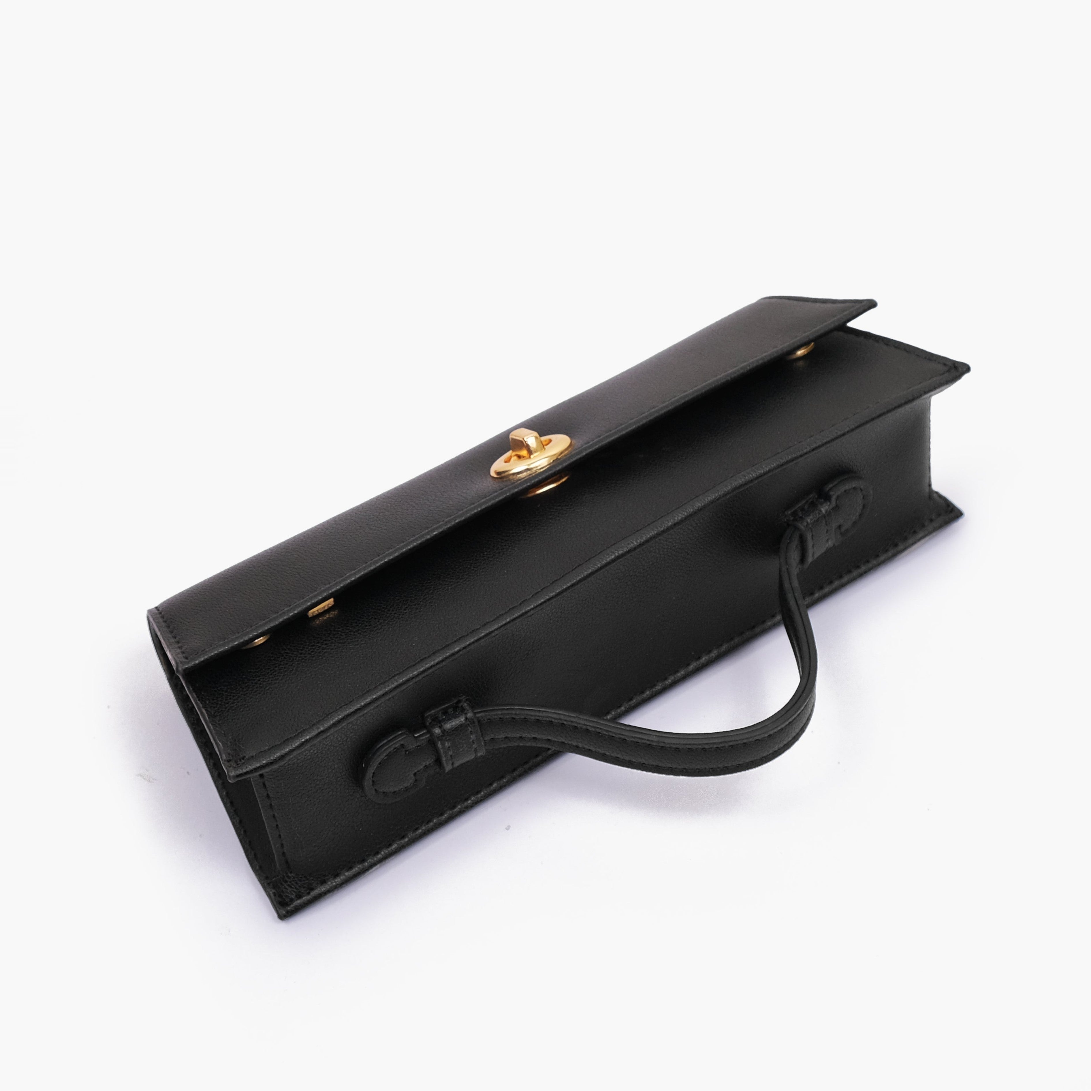 Black elongated clutch bag
