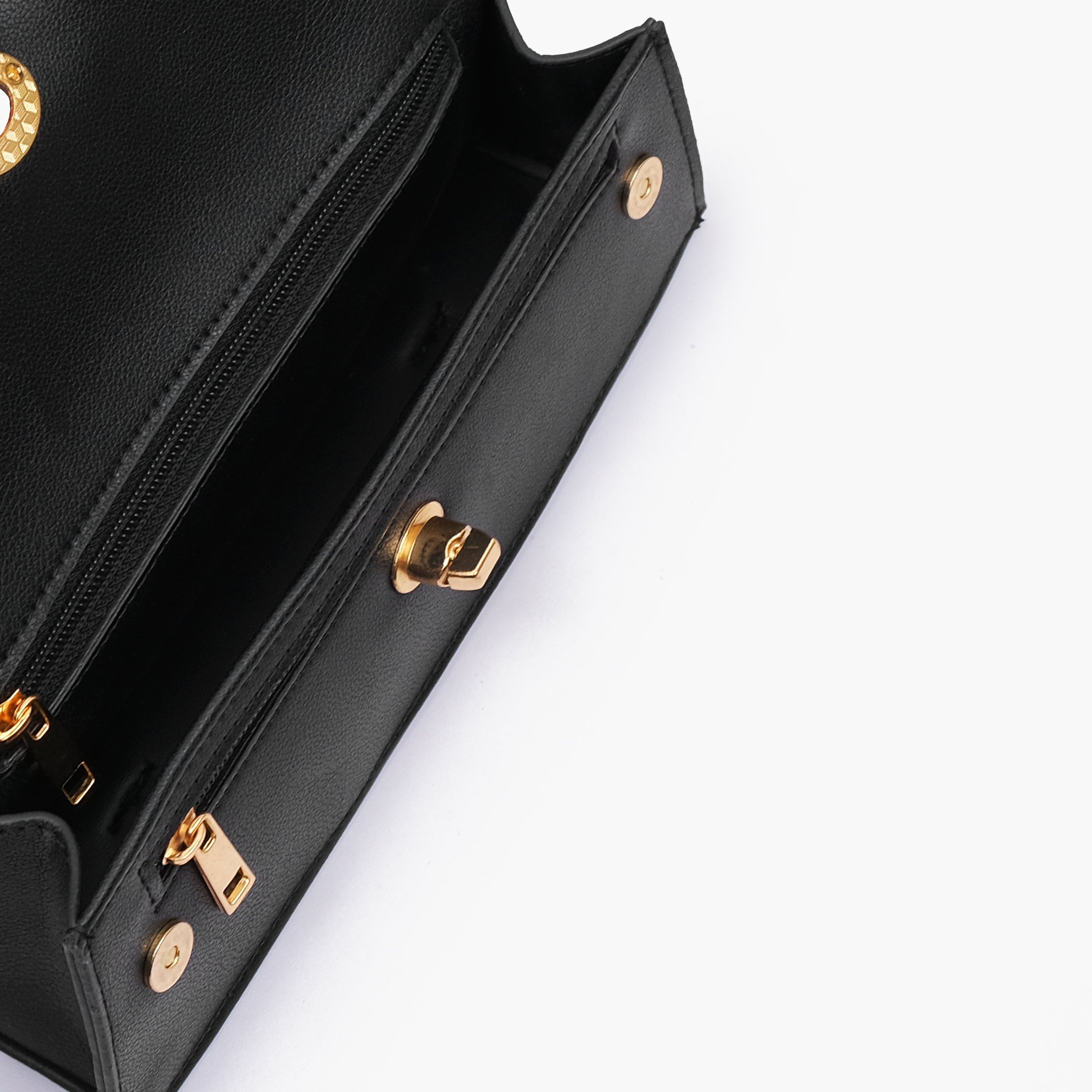 Black elongated clutch bag