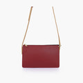 Maroon and coffee flat purse