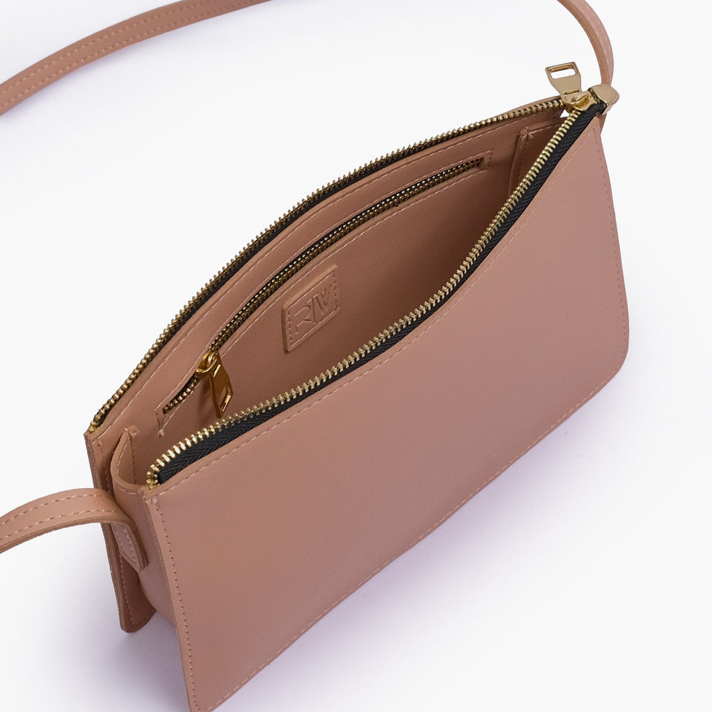Peach flat purse