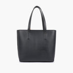 Black tote bag with detachable pouch