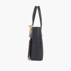 Black tote bag with detachable pouch