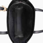 Black tote bag with detachable pouch