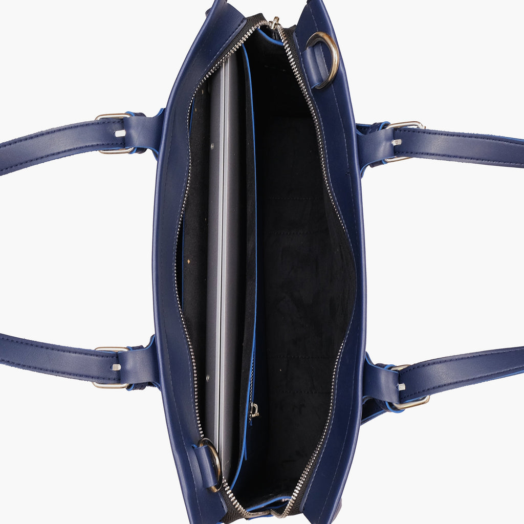 Blue laptop bag with sleeve