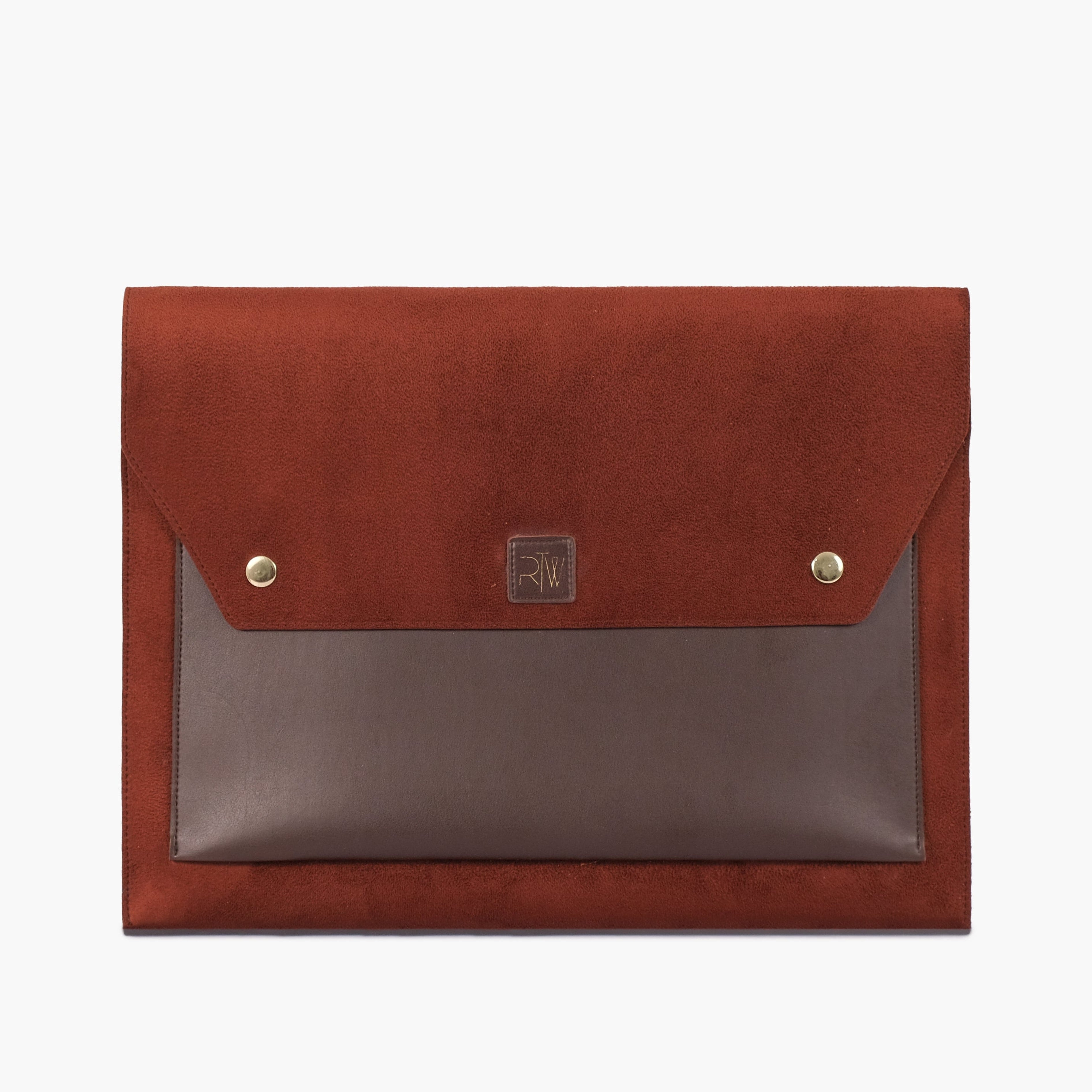 Dark brown suede laptop sleeve 17
