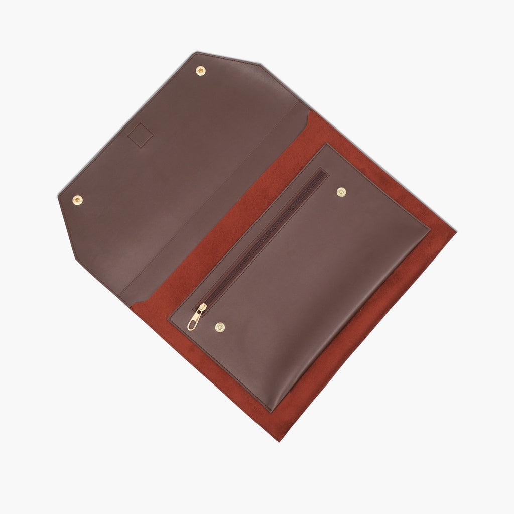 Dark brown suede laptop sleeve 17