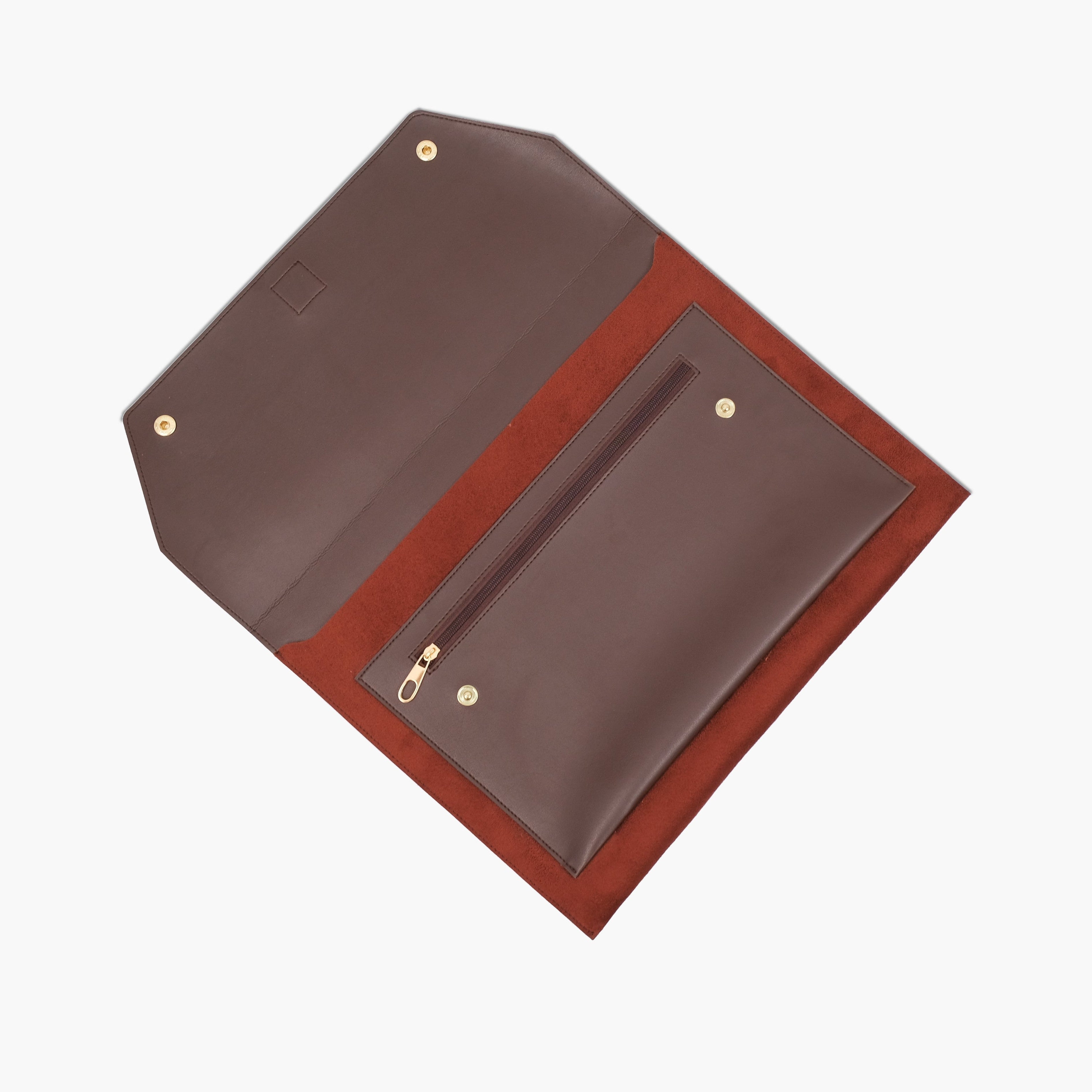 Dark brown suede laptop sleeve 17