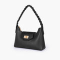 Black purse with braided strap
