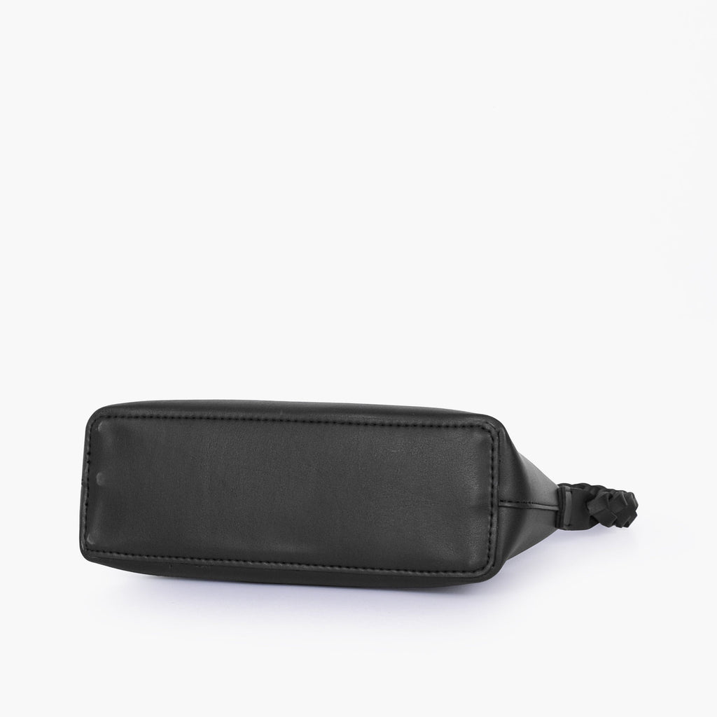 Black purse with braided strap