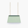 Army green quilted evening clutch with snap closure