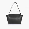 Black suede trio twist handbag