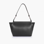 Black suede trio twist handbag