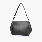 Black suede trio twist handbag