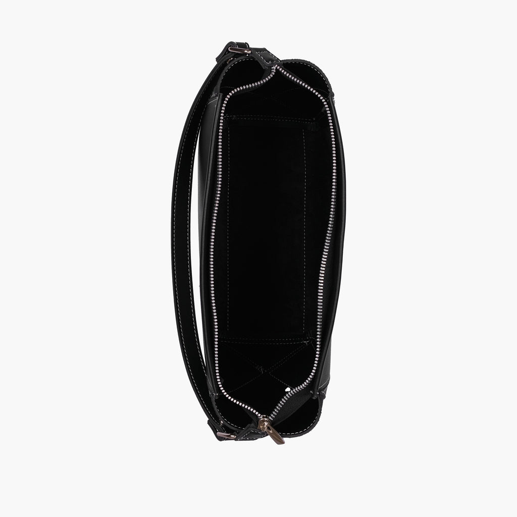 Black suede trio twist handbag