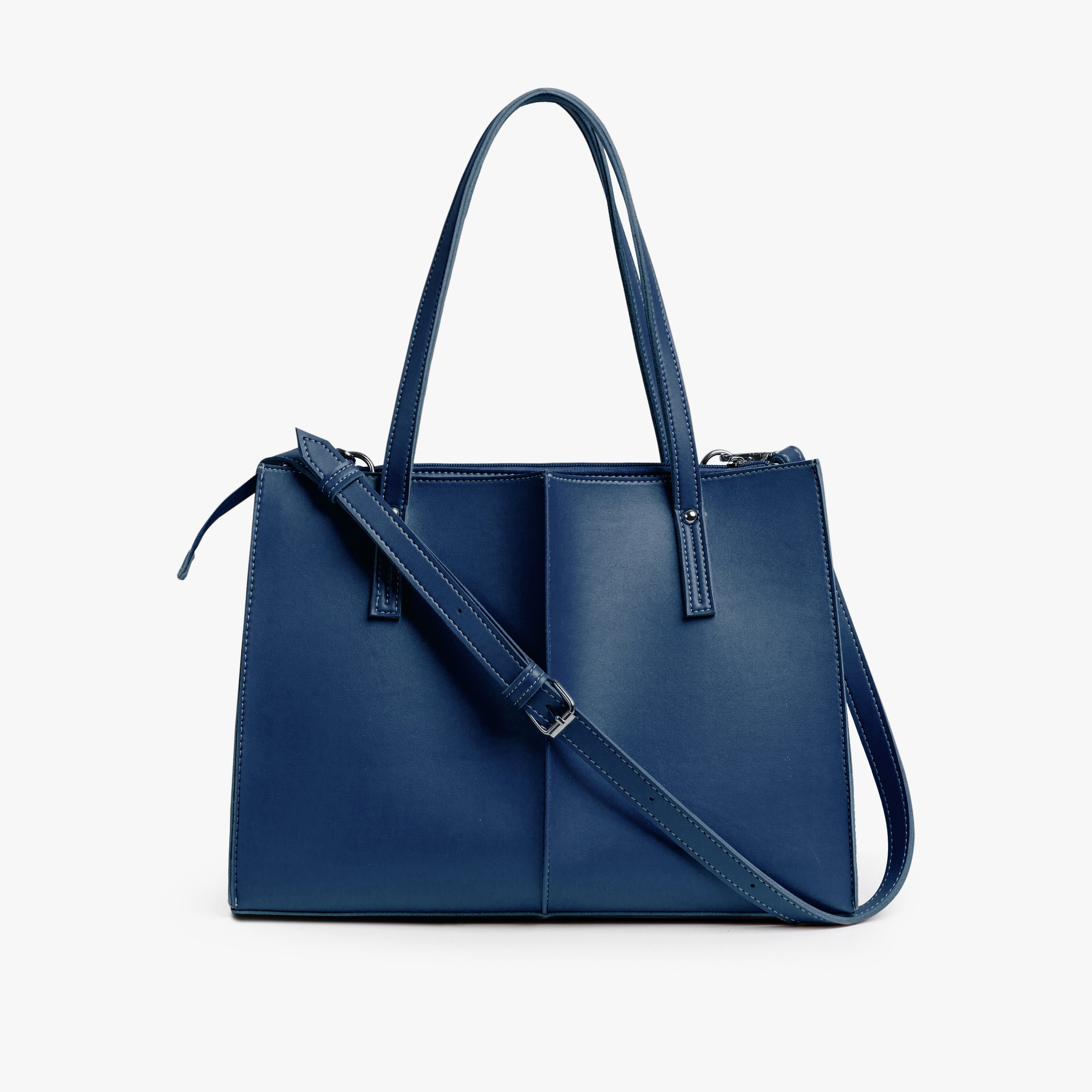 Blue work tote bag