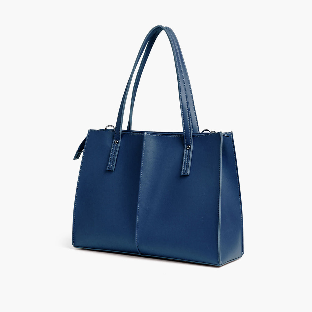 Blue work tote bag