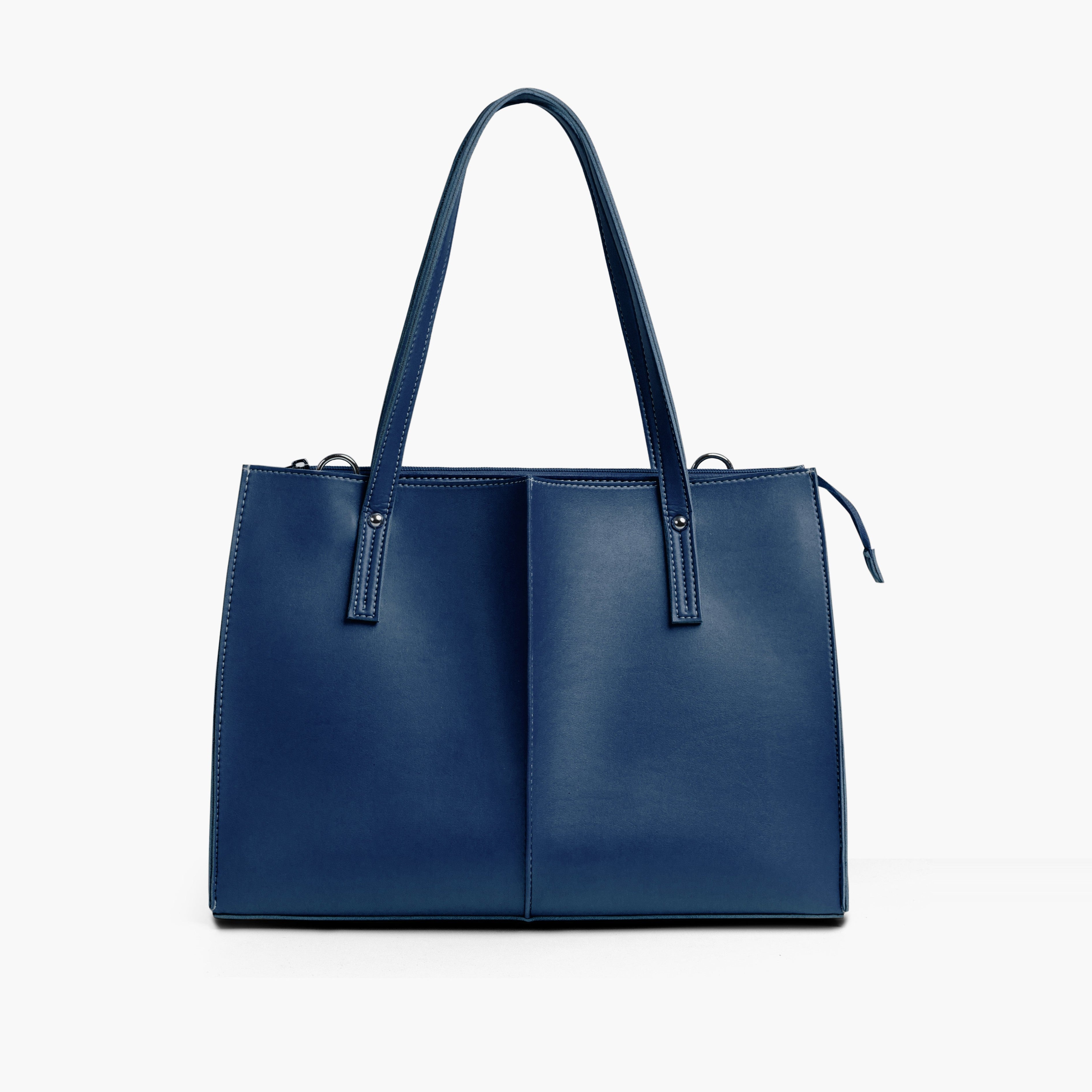 Blue work tote bag